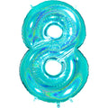 40" Number "8" Tiffany Glitter Holographic Balloons