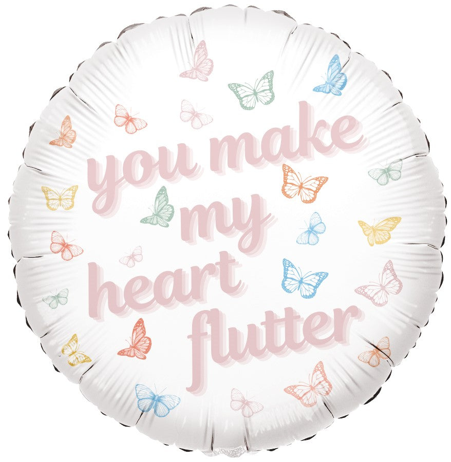 18" You Make My Heart Flutter Lovely Butterfly Foil Balloon