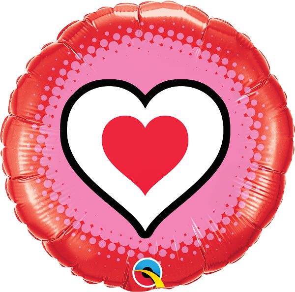 18" Round Only Hearts Foil Balloon