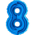 7" Airfill Only (requires heat sealing) Number Balloon 8 Blue