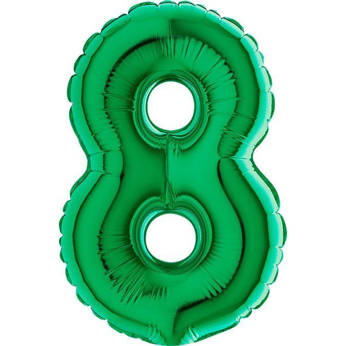 7" Airfill Only (requires heat sealing) Number Balloon 8 Green