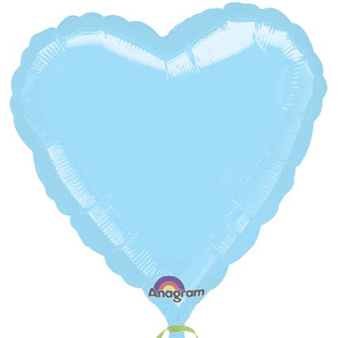 18" Pastel Blue Heart Anagram Brand Balloon
