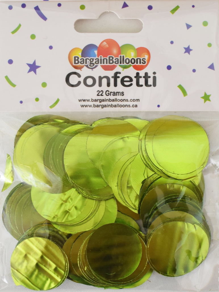 Balloon Confetti Dots 22 Grams Foil Lime Green 2.5CM-Round