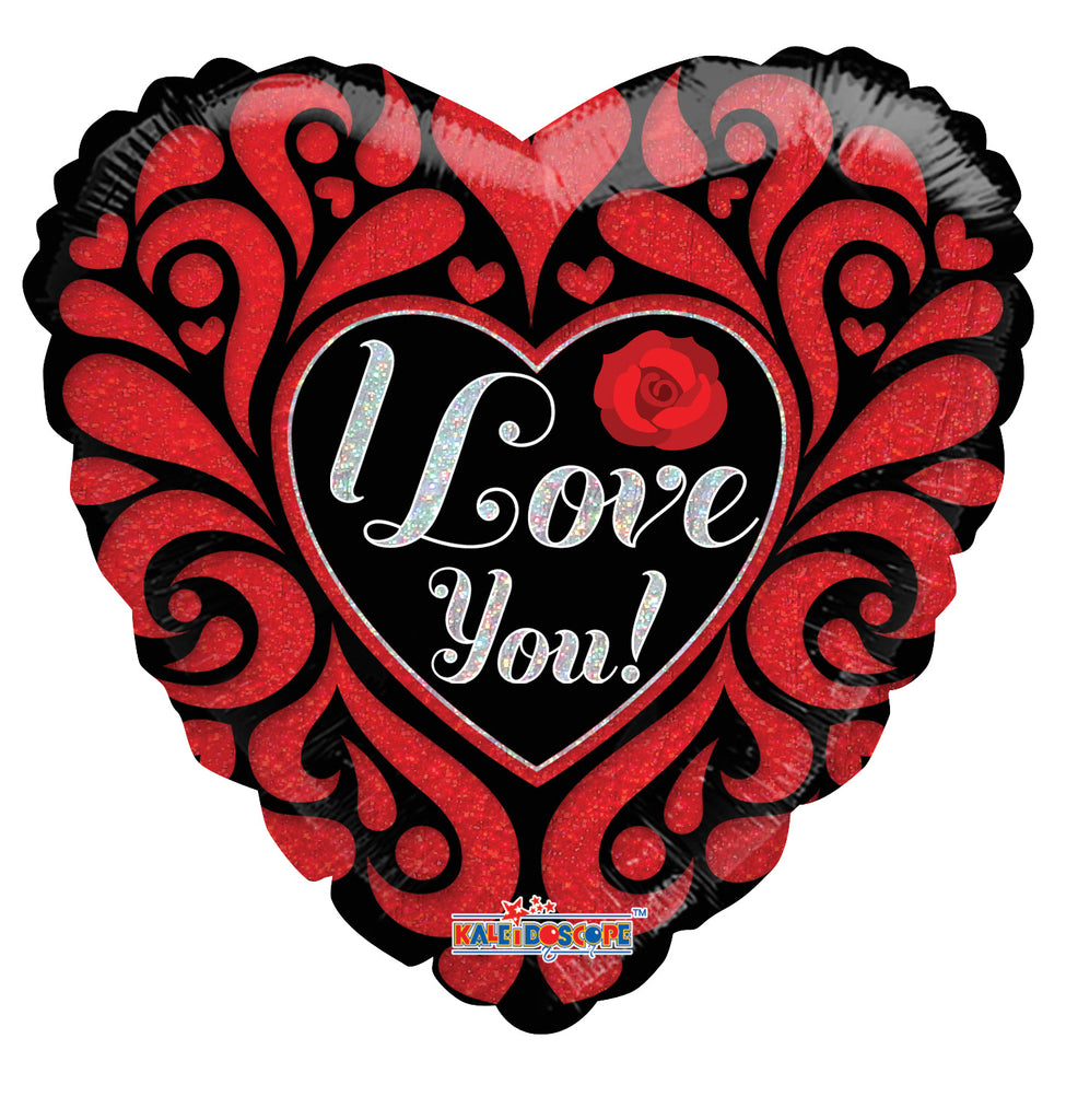 18" Holographic I Love You Cut Paper Balloon