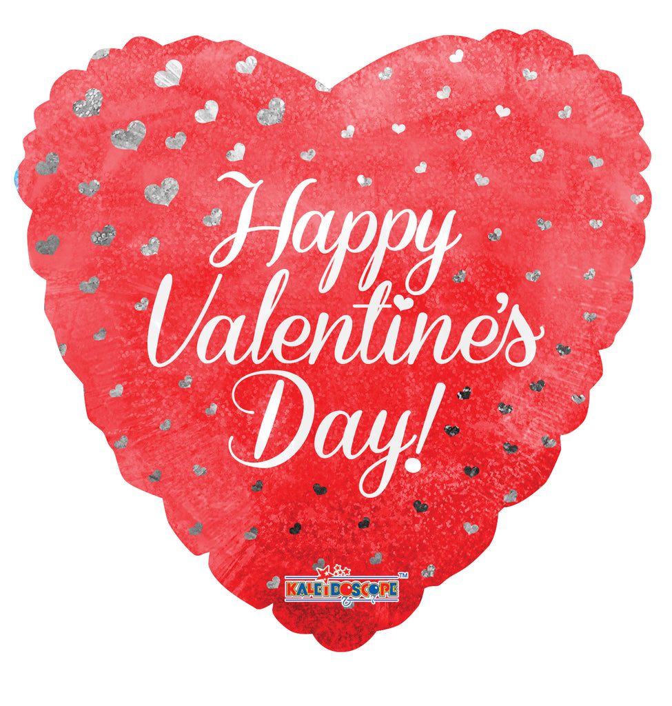 18" Happy Valentine's Day Hearts Holographic Balloon