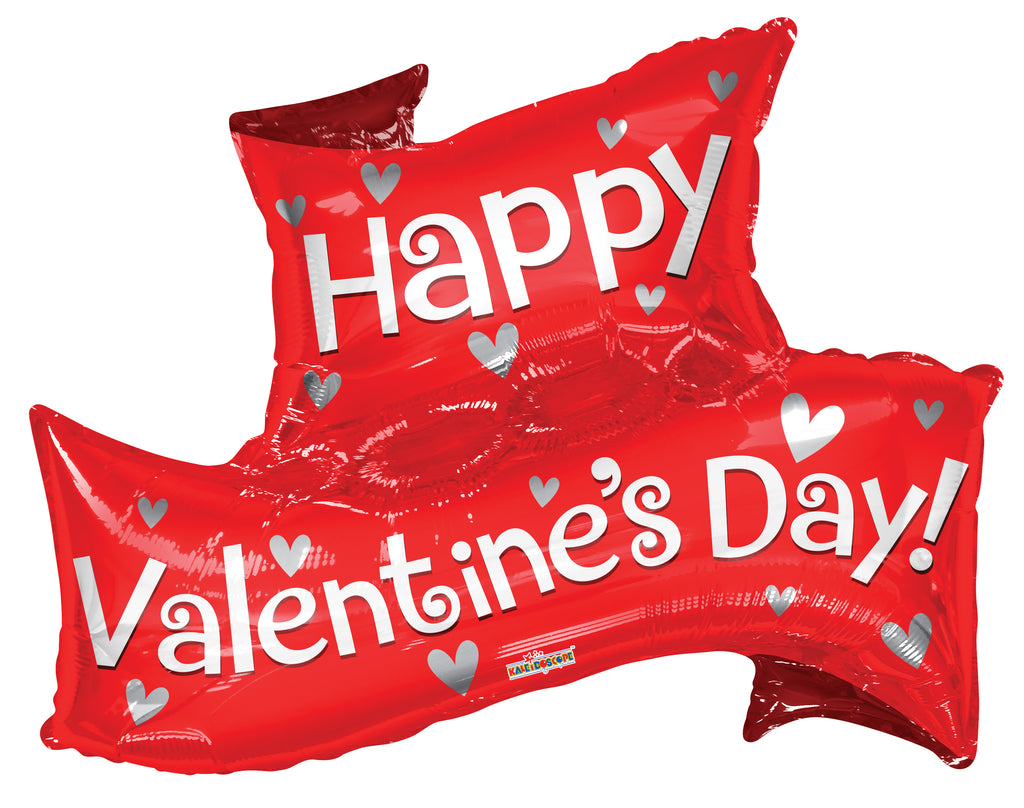 36" Happy Valentine's Day Banner Shape Balloon