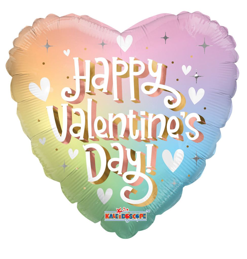 36" Happy Valentine Day Soft Rainbow Foil Balloon