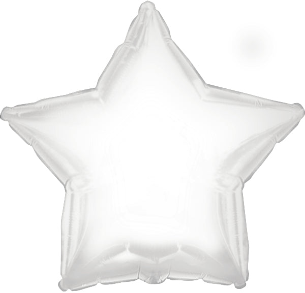 18" CTI Brand White Star Balloon