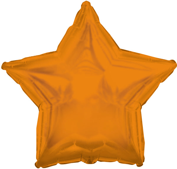 18" CTI Brand Orange Star Foil Balloon