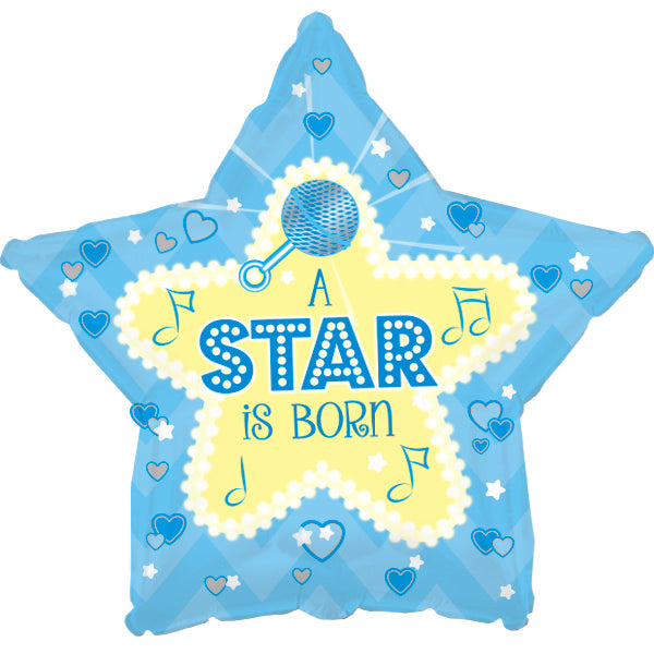 18" Star Is Born - Blue Foil Balloon
