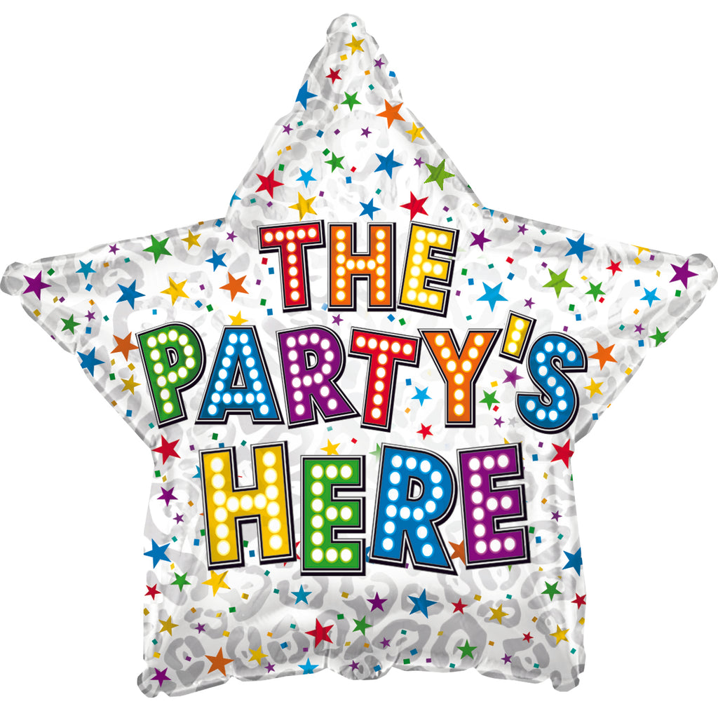 17" The Party's Here Bright Bulbs Foil Balloon