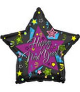 18" "Happy New Year" Graphic Star Foil Balloon