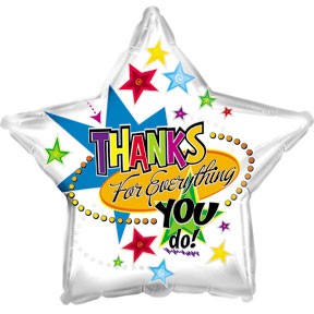 17" Thanks For Everything Star Packaged Balloon