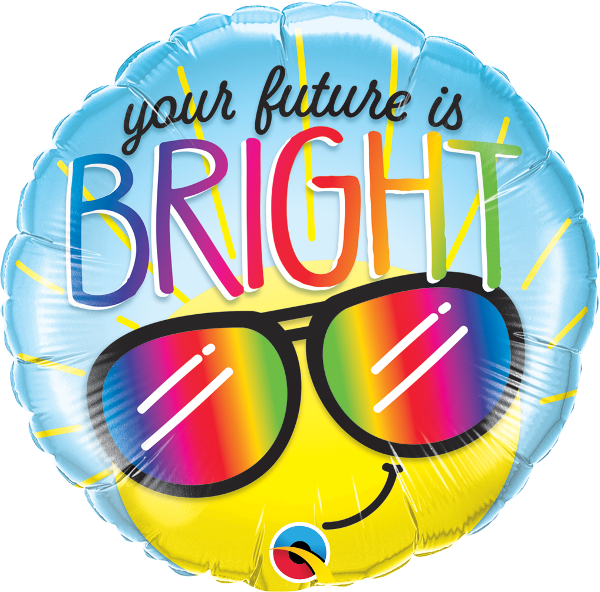18" Round Your Future is Bright Foil Balloon