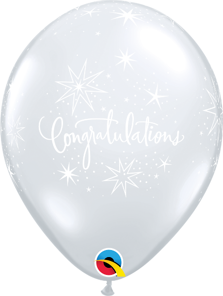 11" Congratulations Clear (50 Per Bag) Latex Balloons