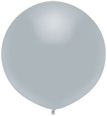 17" Outdoor Display Balloons (72 Per Bag) Shinning Platinum