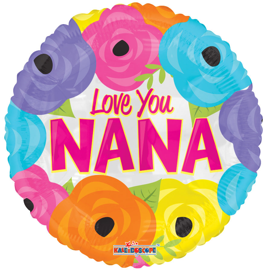 9" Airfill Only I Love You Nana Foil Balloon