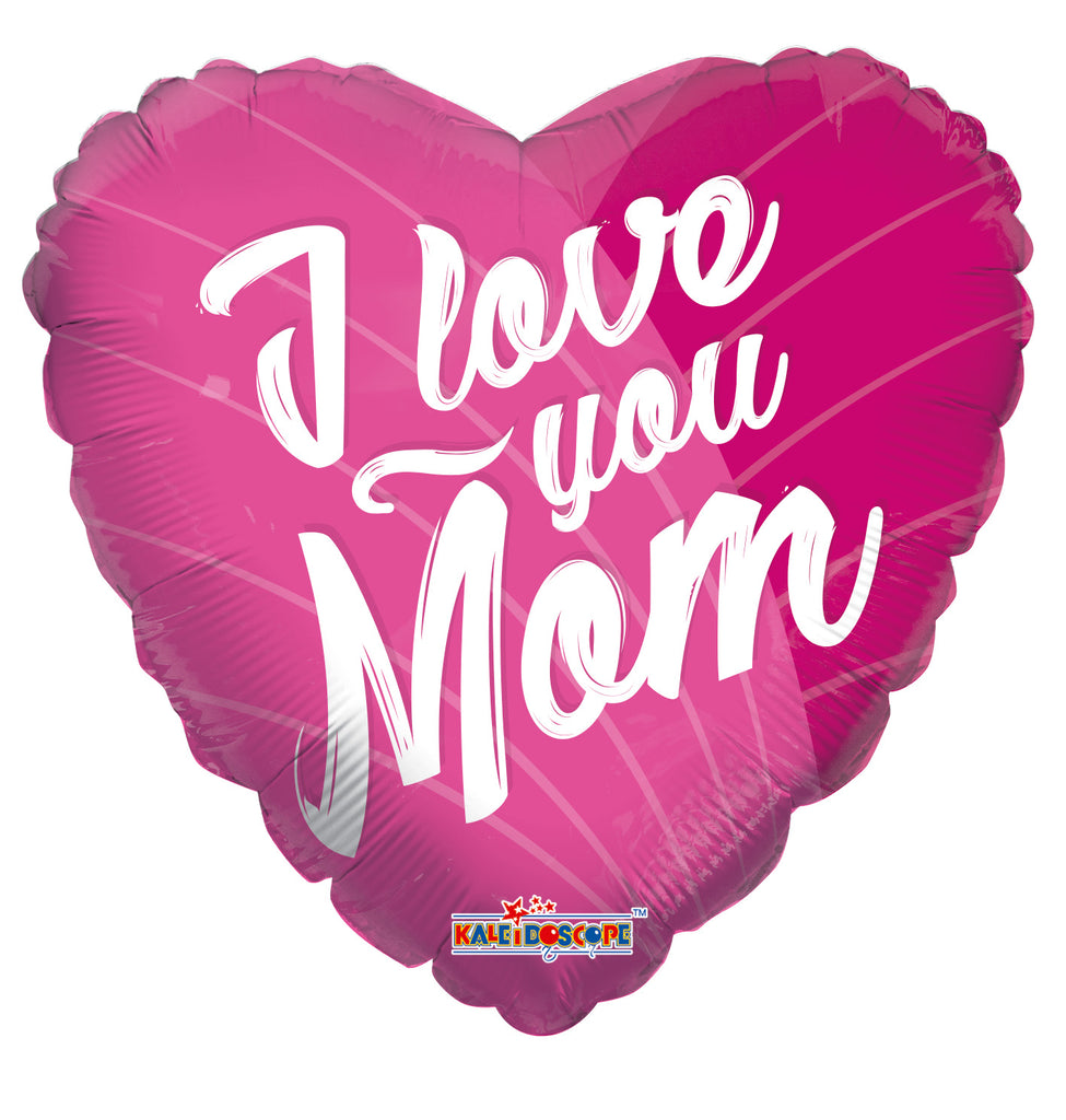 9" Airfill Only I Love You Mom Pink GelliBean Foil Balloon