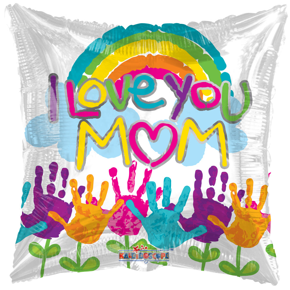 9" Airfill Only I Love You Mom Hand Foil Balloon