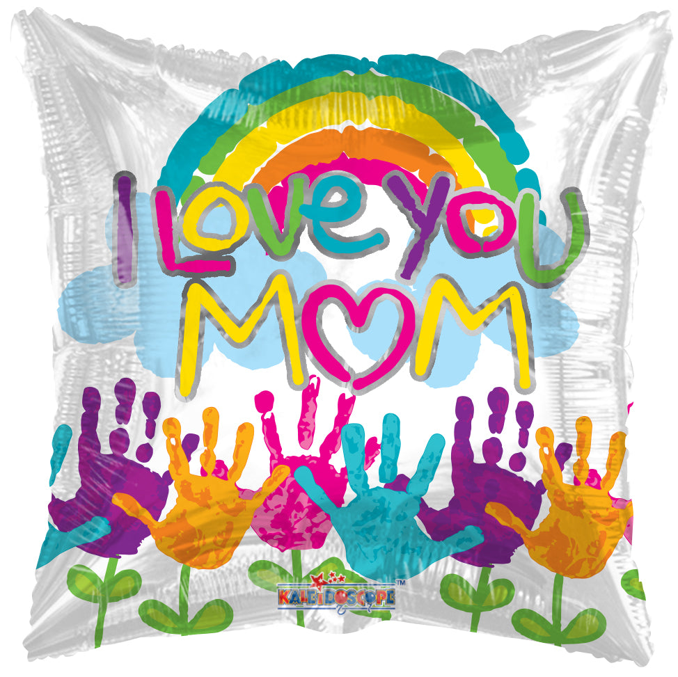 17" I Love You Mom Hand Foil Balloon