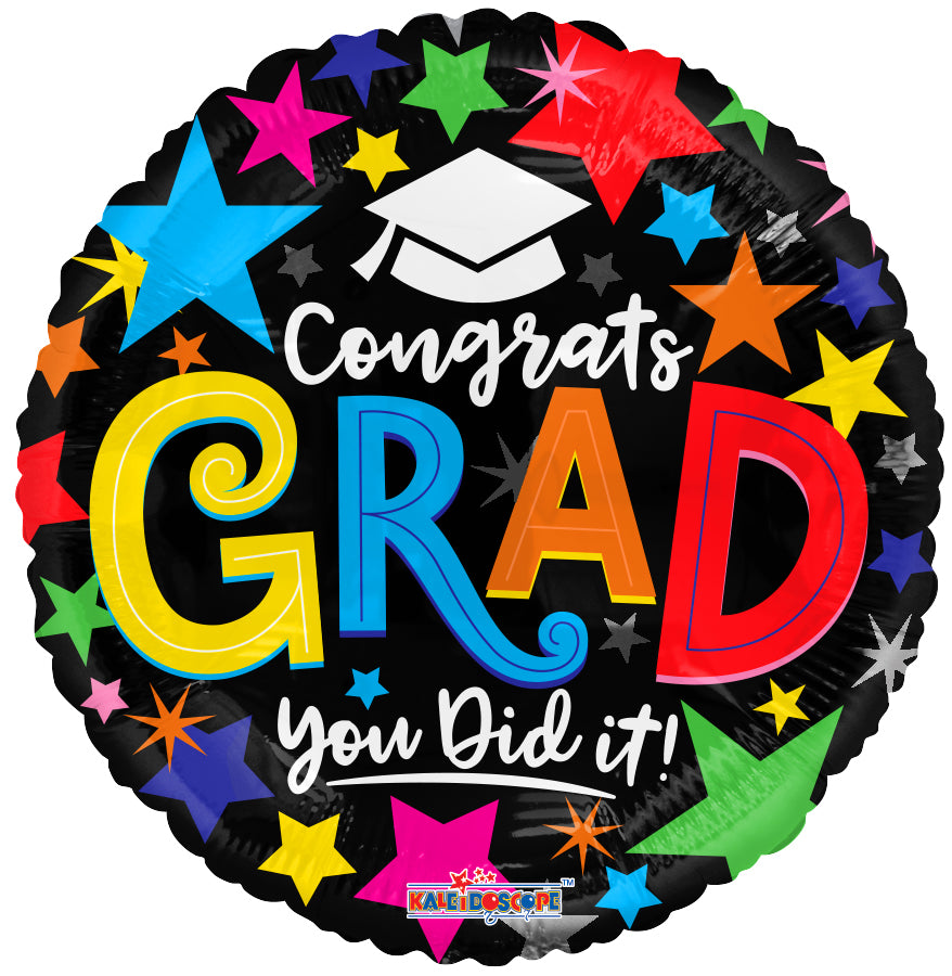 18" Congrats Grad Stars Foil Balloon