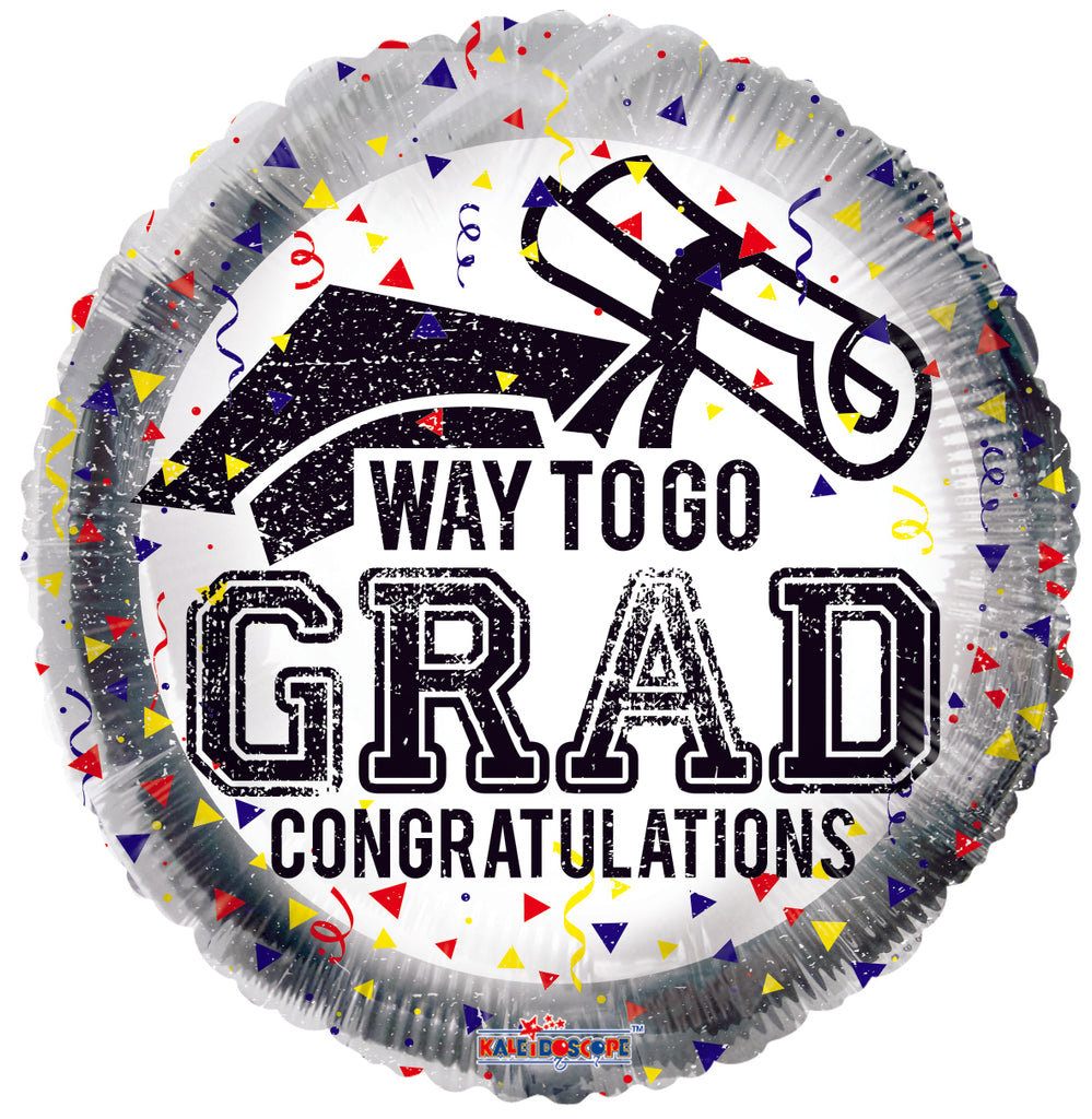 18" Way To Go Grad Confetti Foil Balloon