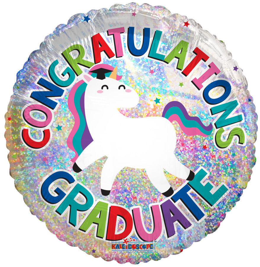 18" Congratulations Unicorn Ho Foil Balloon