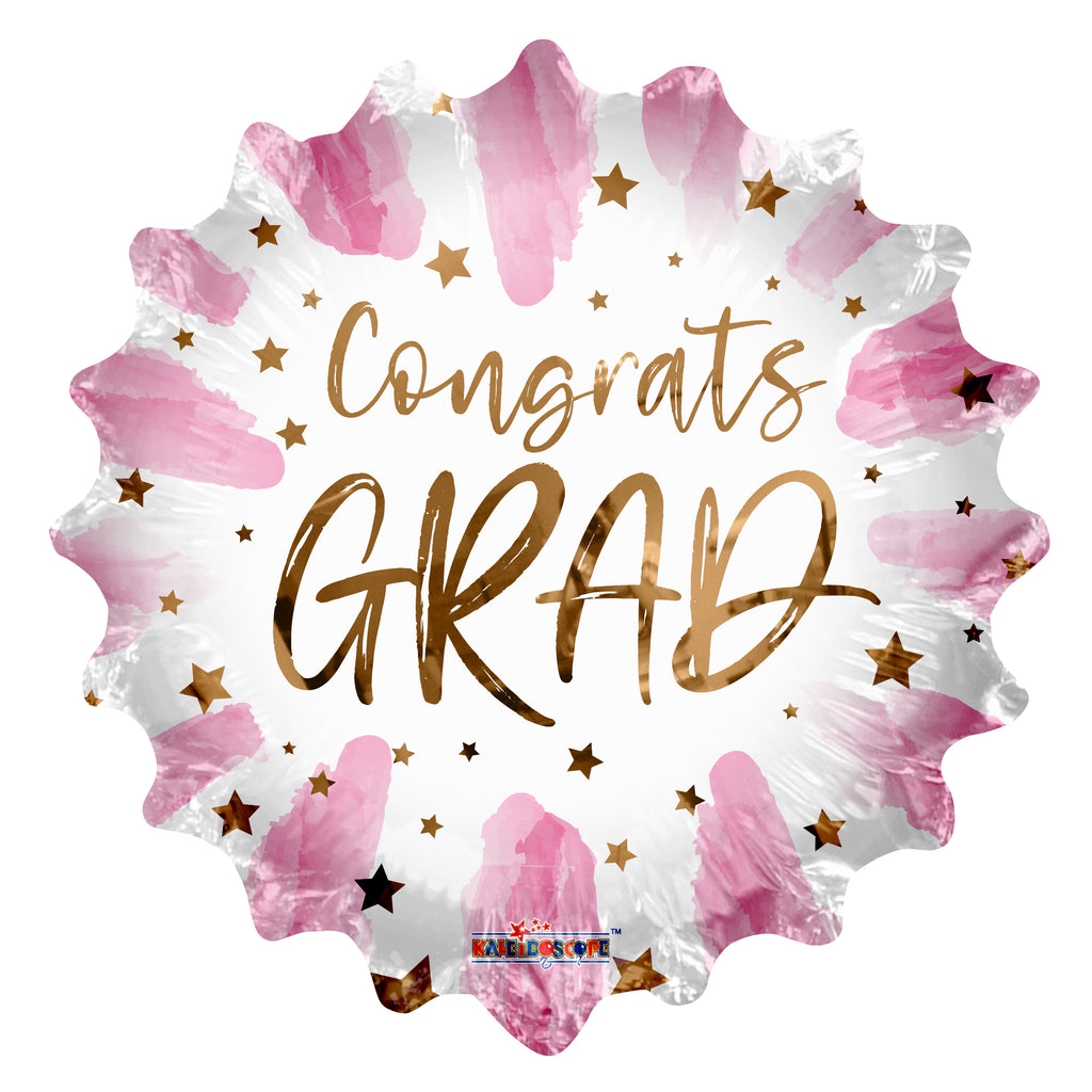 18" Congrats Grad Pink Foil Balloon