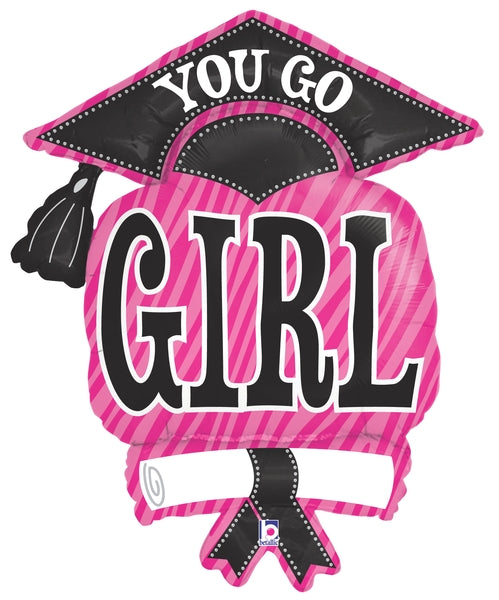 37" Foil Shape Balloon You Go Girl! Grad