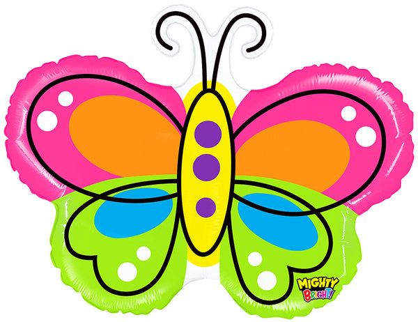 28" Mighty Bright Packaged Mighty Beautiful Butterfly Balloon
