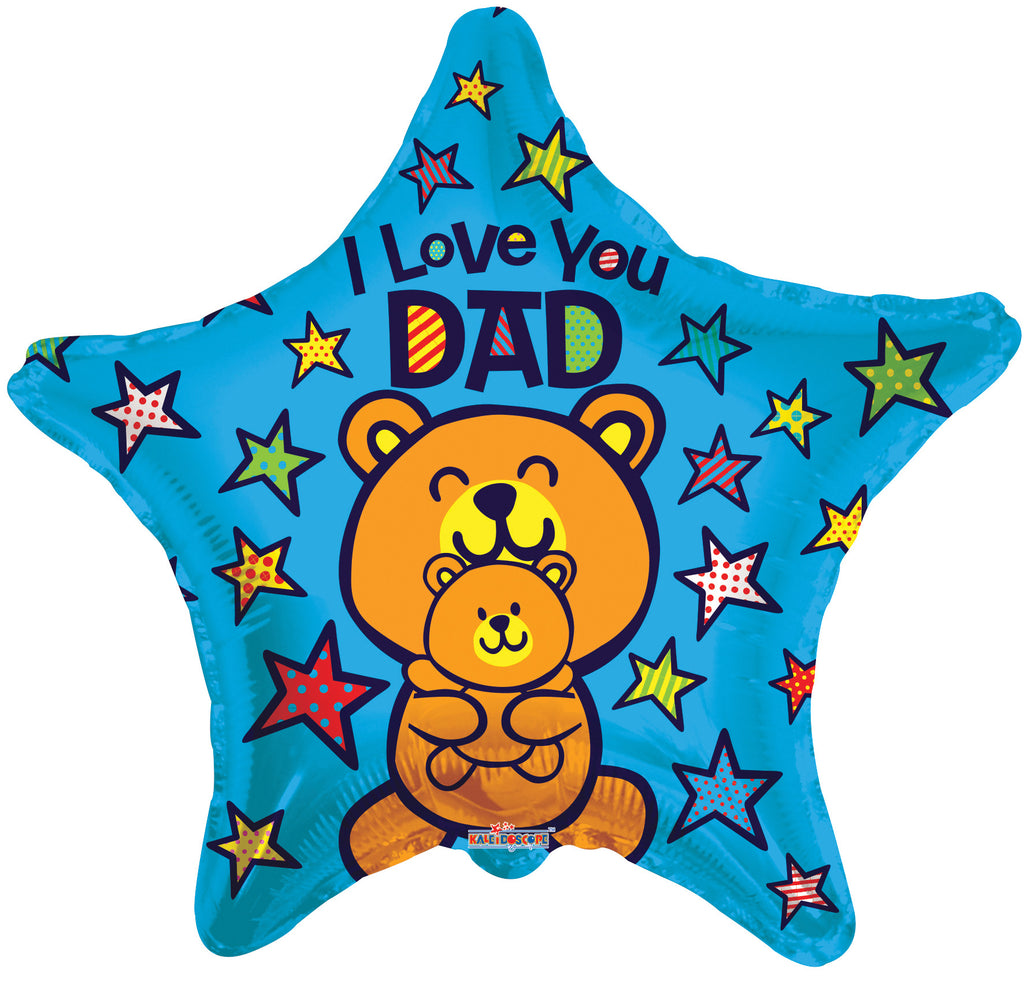 9" Airfill Only Love You Dad Bears Balloon