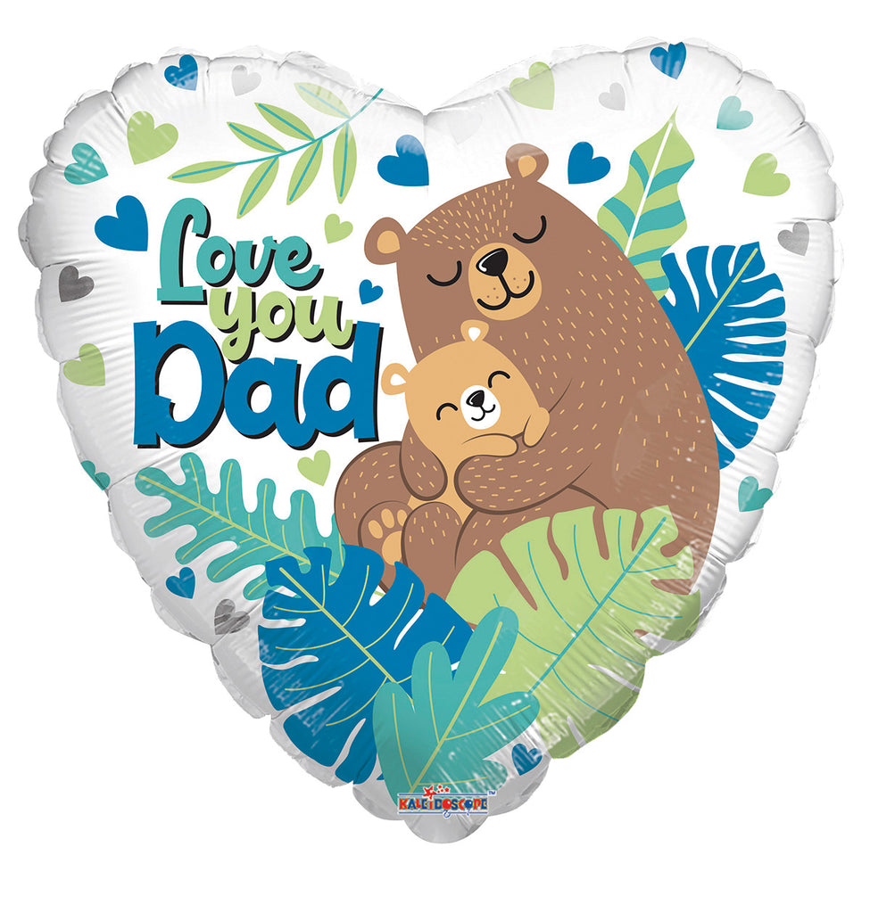 18" Love You Dad Bears Foil Balloon