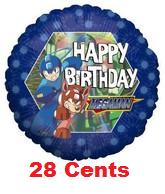 18" Happy Birthday Megaman Balloon