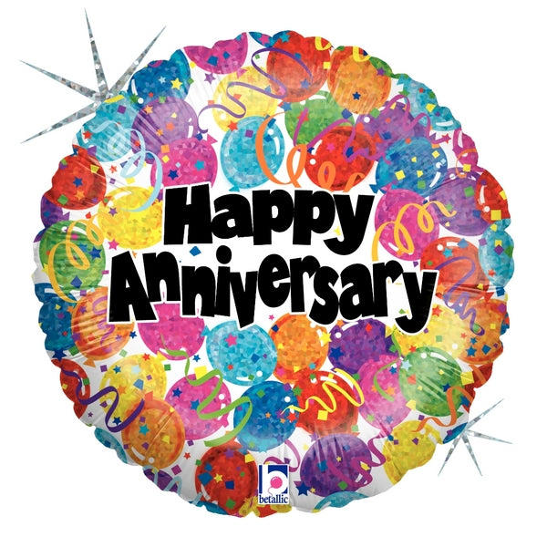 18" Holographic Balloon Packaged Party Anniversary