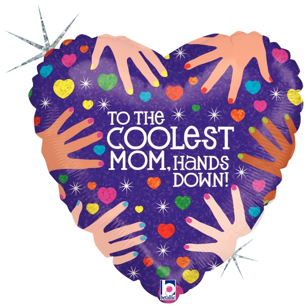 18" Holographic Balloon Packaged Manicure Mom