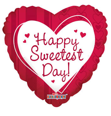 18" Sweetest Day Hearts & Lines Balloon