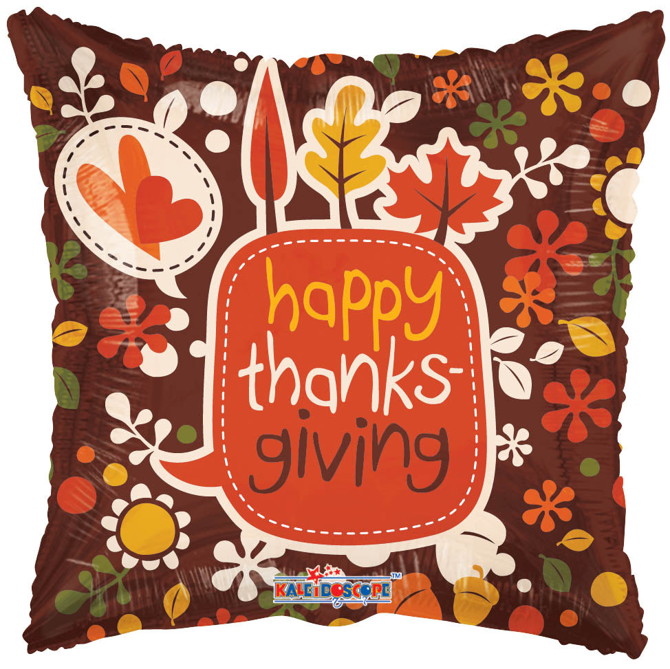 9" Airfill Only Happy Thanksgiving Leaves Balloon