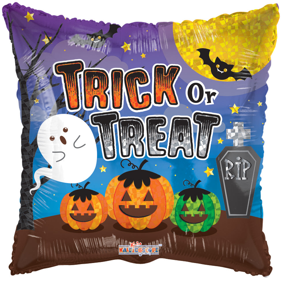 18" Trick Or Treat Pumpkins & Ghost Foil Balloon