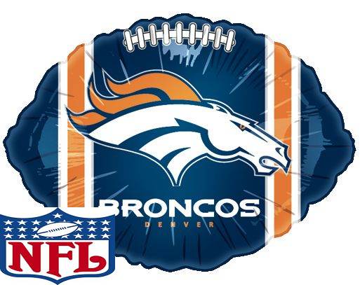 9" Airfill Only NFL Denver Broncos Football Balloon