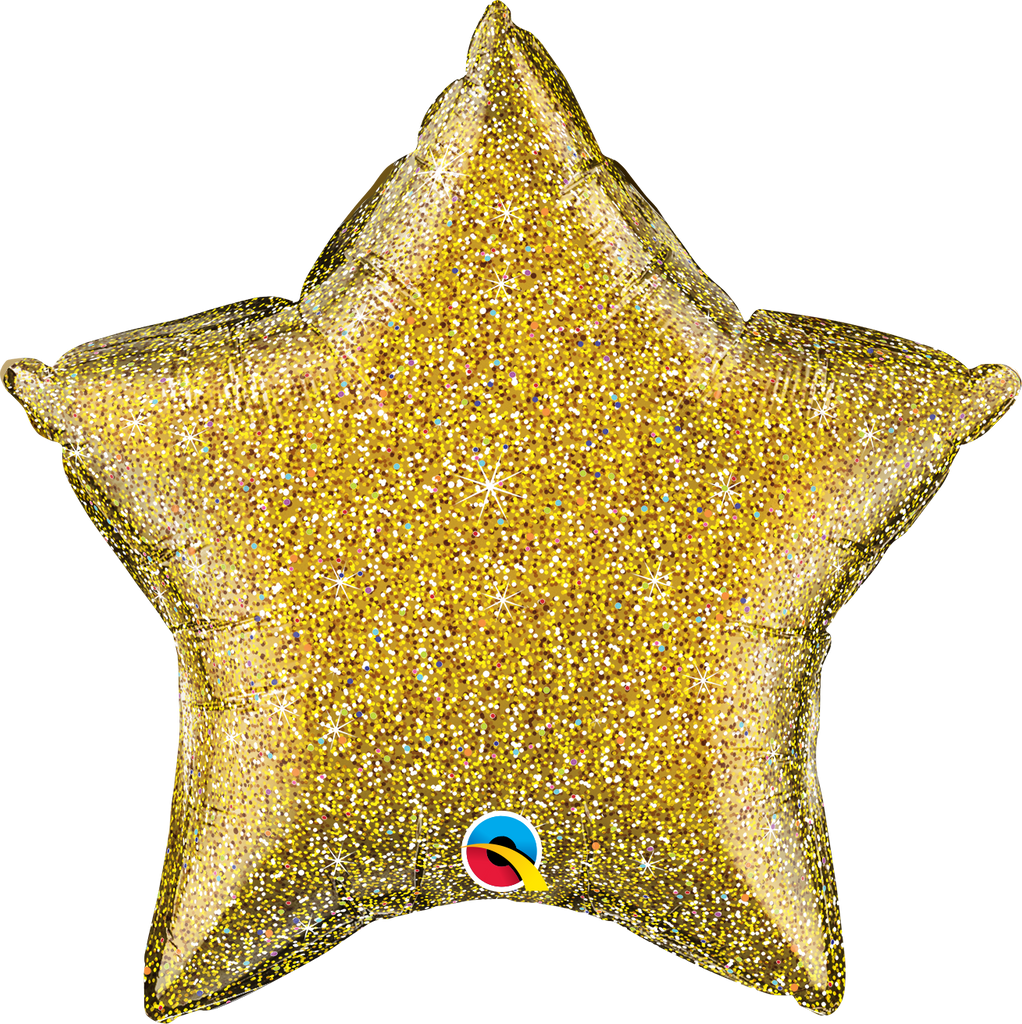 20" Glittergraphic Star Gold Foil Balloon