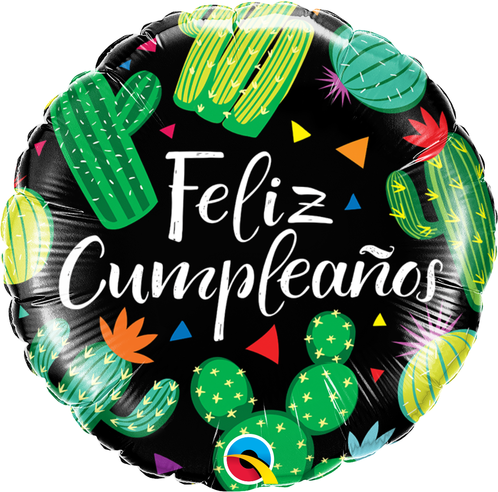 18" Cumpleaños Cactuses Foil Balloon (Spanish)