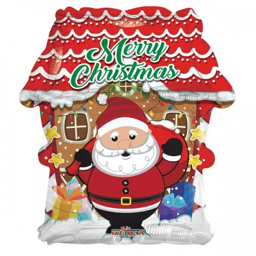 18" Santa & House Foil Balloon