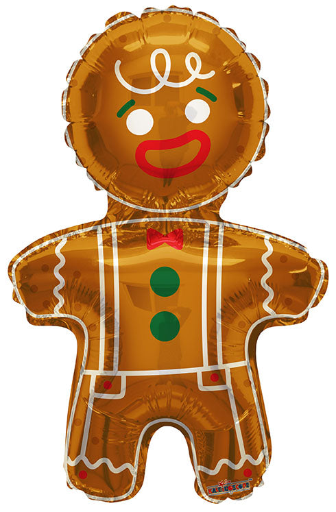 12" Airfill Only Holographic Gingerbread Man Foil Balloon