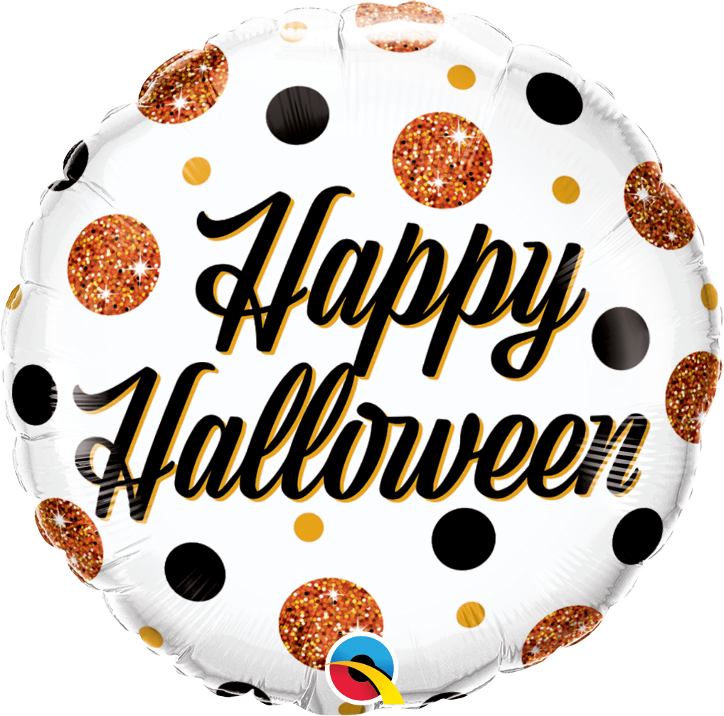 18" Halloween Sparkly Dots Foil Balloon