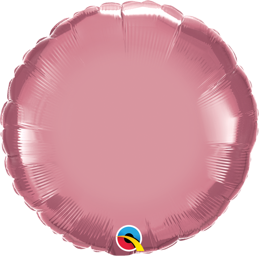 18" Round Qualatex Chrome Mauve Foil Balloon