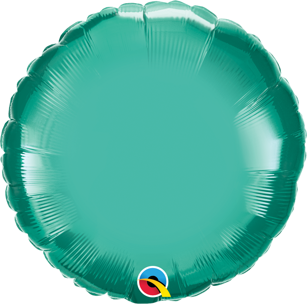 18" Round Qualatex Chrome Green Foil Balloon