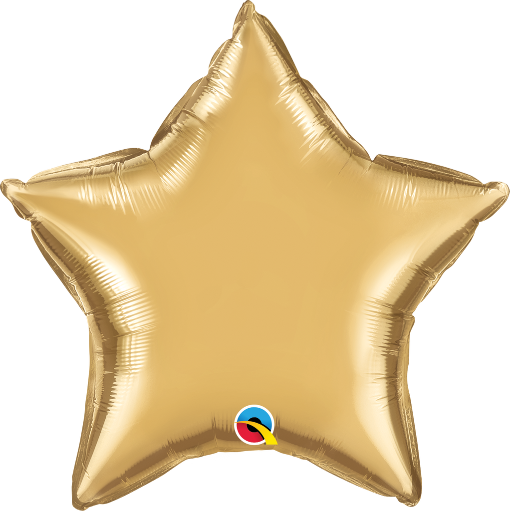20" Star Qualatex Chrome Gold Foil Balloon
