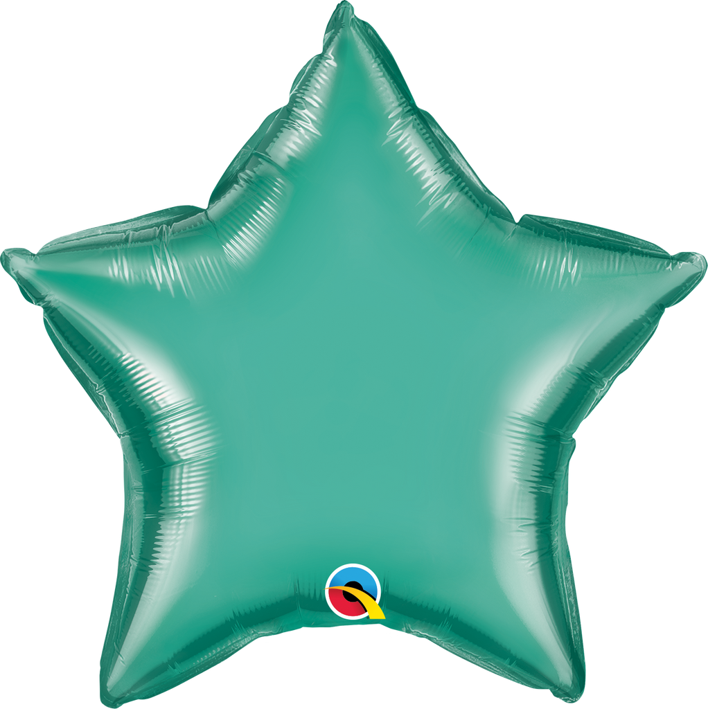 20" Star Qualatex Chrome Green Foil Balloon