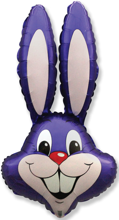 35" Bunny Rabbit Head Violet Foil Balloon