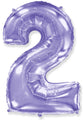 40" Lilac Number 2 Foil Balloon Flexmetal